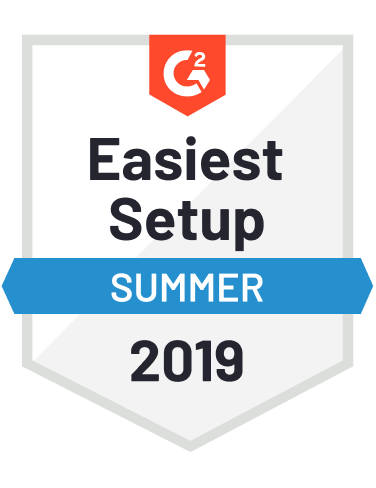 G2 Crowd Award - Easiest Setup Summer 2019